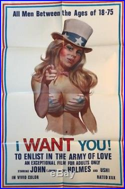 I Want You 1970 Ushi John Holmes Original 23x35 Vintage Folded Movie Poster