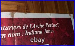 Indian Jones Temple of Doom French HUGE Original Movie Poster 47 x 63 Vtg