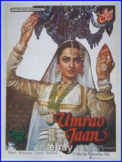 Indian Vintage Old Bollywood Movie Poster- Umrao Jaan / Rekha, 1981