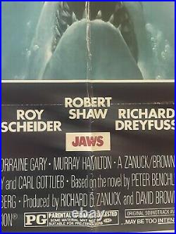 JAWS 1975 ORIGINAL FILM MOVIE POSTER 27 41 VINTAGE STEVEN SPIELBERG
