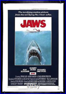 JAWS CineMasterpieces ORIGINAL VINTAGE MOVIE POSTER ROLLED SHARK HORROR 1975