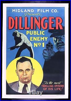 JOHN DILLINGER PUBLIC ENEMY NO 1 CineMasterpieces 1934 VINTAGE MOVIE POSTER