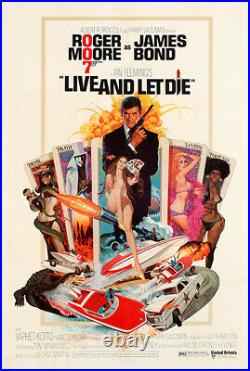 James Bond 007 Live and Let Die Vintage Action/Crime Movie Poster