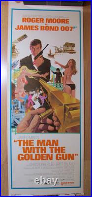 James Bond 007 Movie Poster 14x 36 Vintage Orginal Moore The Man With Golden Gun