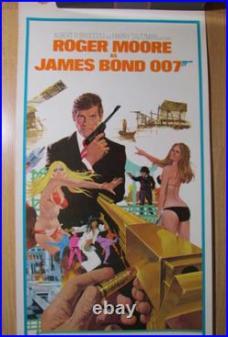 James Bond 007 Movie Poster 14x 36 Vintage Orginal Moore The Man With Golden Gun