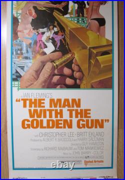 James Bond 007 Movie Poster 14x 36 Vintage Orginal Moore The Man With Golden Gun
