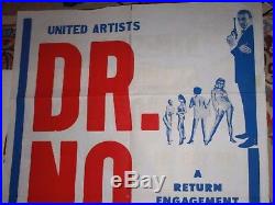 James Bond 1 Sheet Vintage Poster Dr. No United Artists rerun 1971