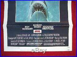 Jaws 1975 Original Movie Poster 1sh Vintage Steven Spielberg Halloween Shark Nm