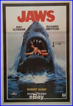 Jaws 1975 Roy Scheider Steven Spielberg Horror Vintage Movie Poster
