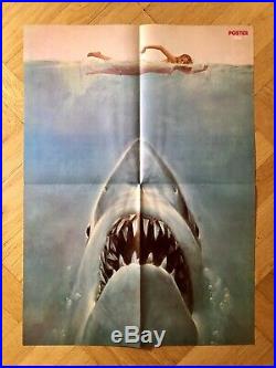 Jaws Shark Hajen Movie 1975 Sweden Swedish Poster Magazine 1970s Vintage Rare