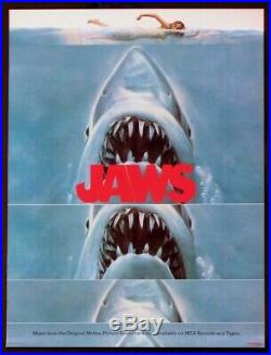 Jaws Spielberg Shark Horror Vintage 1975 Soundtrack Poster Near Mint Rolled