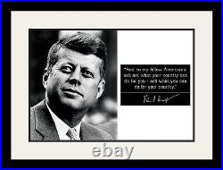 John F Kennedy JFK Photo Picture, Poster or Framed Quote Ask not what your
