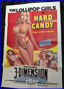 John Holmes Hard Candy Vintage 3d Movie Poster Lollipop Girls Rated X Adult 1976