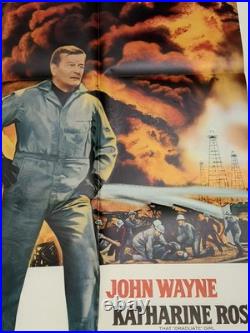 John Wayne Hellfighters 1968 Vintage Movie Poster 27x41 Original John Wayne Hellfighters 1968 Vintage Movie Poster 27x41 Original