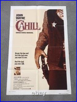 John Wayne Original Vintage 1973 Movie Poster For Cahill U. S. Marshall