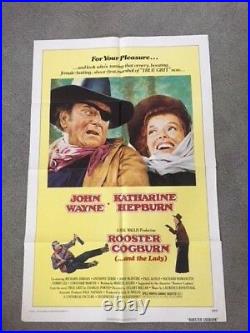 John Wayne/katharine Hepburn Vintage Original Movie Poster For Rooster Cogburn
