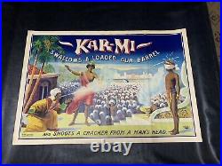 Kar-mi Poster Vintage & Original Promotional Old Antique Sign Magician Swami Art