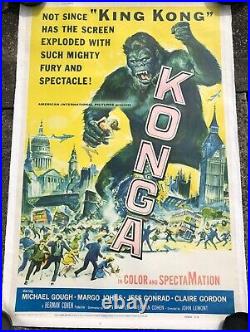 Konga (1961) 3 Sheet Movie Poster 41x81 Huge Original Vintage King Kong