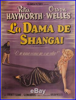 LADY FROM SHANGHAI, THE (1947) Vintage original Argentine poster on linen AF