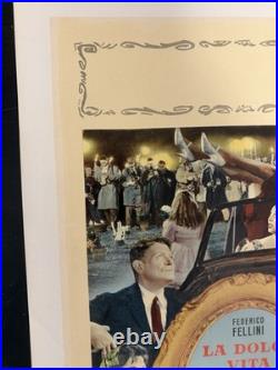 LA DOLCE VITA Fellini Italian Locandina Vintage Movie Poster Original 1960 Linen