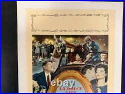 LA DOLCE VITA Fellini Italian Locandina Vintage Movie Poster Original 1960 Linen
