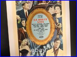 LA DOLCE VITA Fellini Italian Locandina Vintage Movie Poster Original 1960 Linen