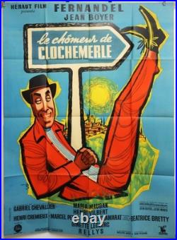 LE CHÔMEUR DE CLOCHEMERLE 1957 Vintage French Original Movie Poster 115x156cm