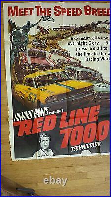 Large Vintage Movie Poster / RED LINE 7000 / (53 1/2 x 40) / 1965