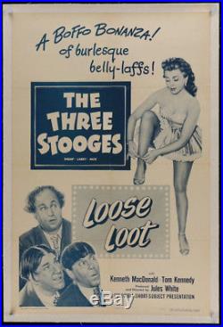 Loose Loot Three Stooges Original Vintage Movie Film Poster 1953
