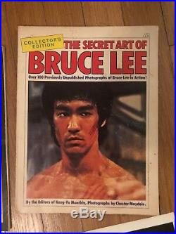 Lot Of Vintage Bruce Lee magazines movie cards books posters and autographs