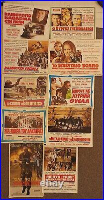 Lots of Vintage Greek Posters Action Movies Jack Norris, Claus Kinski RARE