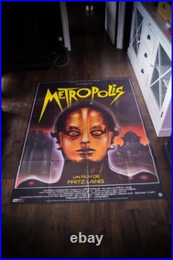 METROPOLIS Fritz Lang French Vintage Movie Poster Original R1984