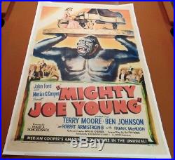 MIGHTY JOE YOUNG Vintage 1949 RKO Ape Horror Film ONE SHEET MOVIE POSTER