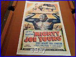 MIGHTY JOE YOUNG Vintage 1949 RKO Ape Horror Film ONE SHEET MOVIE POSTER