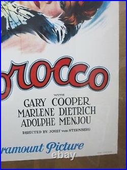 MOROCCO Gary cooper 1970's reprint Vintage Poster movie inv#3767