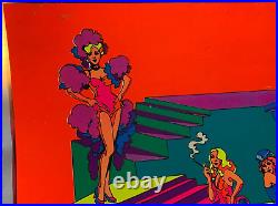 MOVIE QUEENS VINTAGE 1972 HEADSHOP BLACKLIGHT POSTER By CHERESKIN