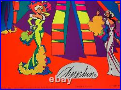 MOVIE QUEENS VINTAGE 1972 HEADSHOP BLACKLIGHT POSTER By CHERESKIN