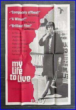 MY LIFE TO LIVE Orig. Vintage Movie Poster 26.5 X 41 Jean-Luc Godard