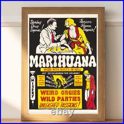 Marijuana 1930s Smoking Reefer Madness Vintage Style Movie Poster 24x36 Weed 420