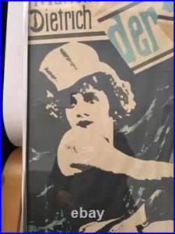 Marlene Dietrich The Blue Angel Rare Vintage Original Movie Poster Framed
