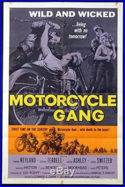 Motorcycle Gang A. I. P. Vintage Biker Exploitation 1957 1-sheet