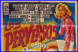 Motorcycle LOS PERVERSOS A GO GO Vintage1965 MEXICAN MOVIE POSTER Fanny Cano