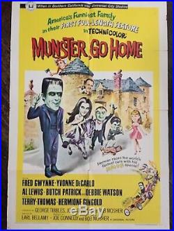 Munster Go Home, 1966 Original Vintage One Sheet Movie Poster