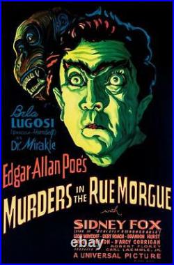 Murders in the Rue Morgue Vintage Movie Poster Lithograph Bela Lugosi S2 Art