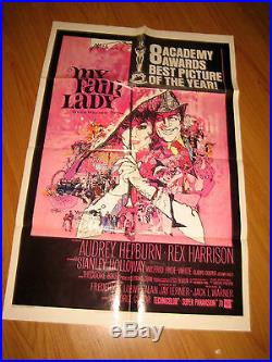 My Fair Lady Vintage Original 1sh Movie Poster 1964 Audrey Hepburn & Rex Harriso