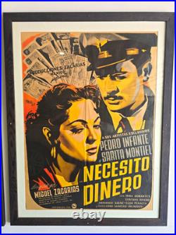 Necesito Dinero Original Movie Poster Rare Vintage 50s Spanish Mexico