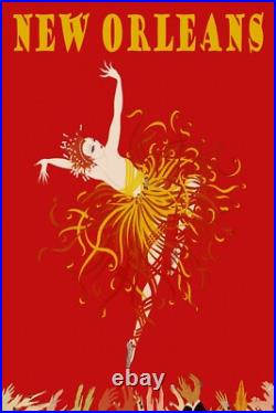 New Orleans Showgirl Show Dance Fashion Theater Vintage Poster Repro FREE S/H