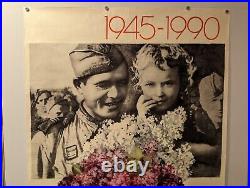 No war POSTER disarmament / Thank you soldier for peace! / vtg Ukraine / 36x24