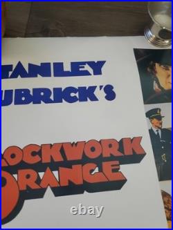 ORIGINAL 1970's Vintage CLOCKWORK ORANGE Stanley Kubrick CLASSIC Movie Poster