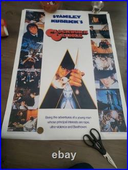 ORIGINAL 1970's Vintage CLOCKWORK ORANGE Stanley Kubrick CLASSIC Movie Poster